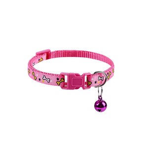 KingHon Polyester Bone Shape Printing <b>Cat</b> <b>Collars</b> With Bell Adjustable <b>Quick</b> <b>Release</b> Buckle <b>Collar</b> Small Dog <b>Collar</b> - Product Image 5