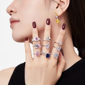 Dylam Dainty Personalized Statement Design S925 <b>Silver</b> Colorful <b>Solitaire</b> 8A Cubic Zirconia 12 Months Birthstone Jewelry <b>Rings</b> - Product Image 2