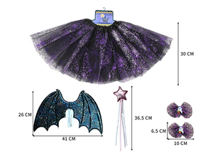 Costume per festa di Halloween decorazione cappello magico bacchetta stregone cappello a punta di scopa accessori fantasia per ragazze vestito Set - Product Image 3