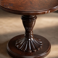 Table d'appoint à piétement en colonne Ebene |   Table d'appoint ronde classique de luxe avec base cannelée - EKAR