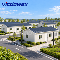 VICDOWEX Solution de construction préfabriquée de luxe en forme de T, isolation thermique, ignifuge, pour grands camps de construction et logements