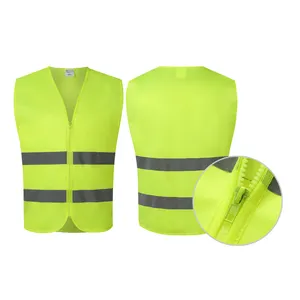 Huami ansi — gilet de sécurité hi vis pour hommes, avec logo personnalisé, gilet réfléchissant et avec fermeture éclair