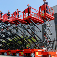 Plateforme élévatrice mobile électrique en acier de 8 m et 320 kg, plateforme élévatrice pour travaux en extérieur, petit élévateur pour personnel, élévateur à ciseaux autopropulsé hydraulique