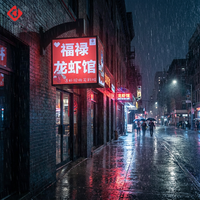 Letrero Luminoso LED Cuadrado para Exteriores, de Pared, con 4 Caras Giratorias, para Menús, Publicidad en Bares y Restaurantes de Comida Rápida