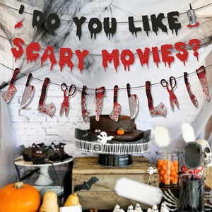 Guirnalda <span class=keywords><strong>de</strong></span> Decoración para Fiesta <span class=keywords><strong>de</strong></span> Halloween, Casa Embrujada, Noche <span class=keywords><strong>de</strong></span> Cine <span class=keywords><strong>de</strong></span> Terror, Guirnalda <span class=keywords><strong>de</strong></span> Cuchillos Sangrientos, Venta al por Mayor, Personalizada - Product Image 4
