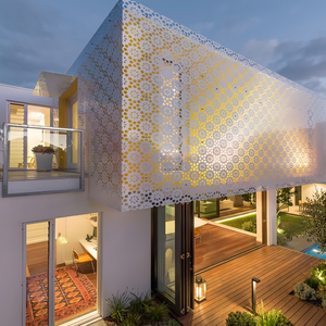 Panel de Revestimiento de Fachada Metálico Perforado Decorativo, Pantalla Exterior para Edificios, Parasol - Product Image 1