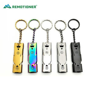 Peluit darurat tabung ganda baja tahan karat, peluit bertahan hidup untuk mendaki luar ruangan berkemah berburu memancing berperahu - Product Image 1