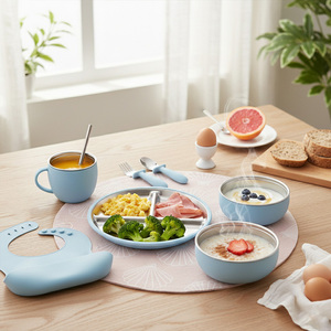 <span class=keywords><strong>Platos</strong></span> de <span class=keywords><strong>Silicona</strong></span> con Succión <span class=keywords><strong>para</strong></span> <span class=keywords><strong>Bebés</strong></span>, de Acero Inoxidable, con Dibujos Animados, Juego de <span class=keywords><strong>Platos</strong></span>, Tazones y Vasos <span class=keywords><strong>para</strong></span> Alimentación Infantil - Product Image 3