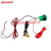 Cable LED de 12V con bombilla iluminada de plástico y metal, botón pulsador, cables de 2.8mm, conector de terminal de pala rápida, personalizable, inglés