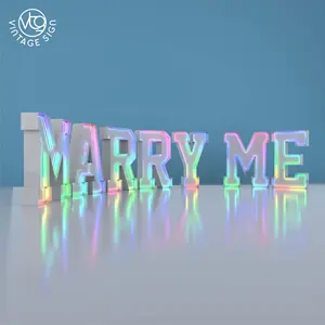 Factory Custom 4ft Neon Marry Me Marquee Letter Led Glowing Number 5ft Marquee Letter Sign Wedding Birthday Decoration