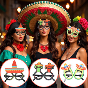 Gafas Divertidas con Marco de Calavera y Cactus para Fiesta del Día de la Independencia Mexicana 2026, Gafas Brillantes para el Día de Muertos, Accesorios para Fotos - Product Image 2