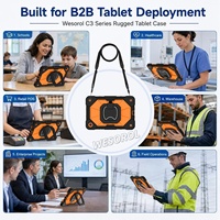 Étui antichoc intégral WESOROL pour Samsung Tab A11 Plus 11 2025 Tab A9 Plus 11 2023 avec support rotatif et bandoulière