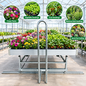 Table de culture mobile pour pépinière, système d'irrigation manuel à flux et reflux, gain de place, pour plantes, fleurs, culture hydroponique - Product Image 5