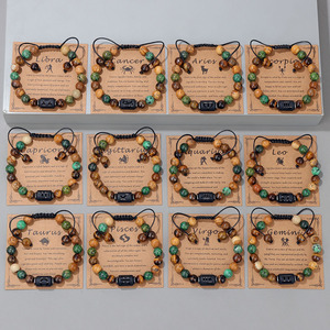 Cuentas <span class=keywords><strong>de</strong></span> piedra real, piedras preciosas, 12 signos del zodiaco, pulsera para mujeres y hombres, pulsera <span class=keywords><strong>de</strong></span> cristal <span class=keywords><strong>de</strong></span> ojo <span class=keywords><strong>de</strong></span> tigre <span class=keywords><strong>de</strong></span> 8mm, joyería <span class=keywords><strong>de</strong></span> piedra natural curativa - Product Image 2
