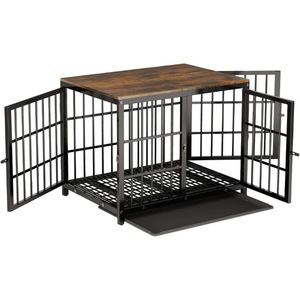 Heavy-duty <b>dog</b> <b>cage</b> furniture, customizable universal pet side table, kennel with three doors, detachable tray, puppy - Product Image 5