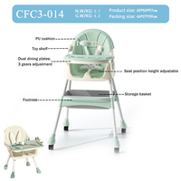 Chaise haute multifonctionnelle en plastique pour bébé Clafbebe, 0-12 mois, portable, réglable, table à manger, attrape-nourriture