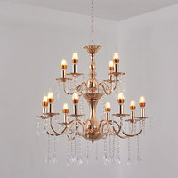 Lustre en acrylique doré scintillant, éclairage de luxe pour décoration de fête de cérémonie de mariage