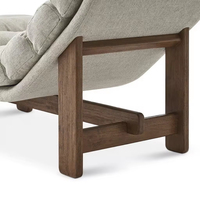 Fauteuil lounge minimaliste italien en bois massif, rembourrage doux, personnalisable, multifonctionnel, pour salon