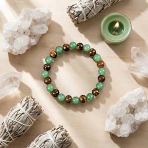 สร้อยข้อมือลูกปัดหินไทเกอร์อายสีเขียวธรรมชาติ สร้อยข้อมือหินบำบัดพลังงานความมั่งคั่ง สำหรับผู้ชาย ผู้หญิง เครื่องประดับจิตวิญญาณ ของขวัญ - Product Image 6