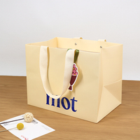 Sac en papier de luxe personnalisé avec logo imprimé pour cosmétiques, cadeaux et shopping, avec poignée, en papier couché