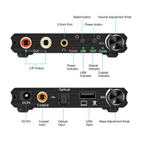 Convertisseur audio numérique-analogique USB DAC 192 kHz avec contrôle du volume des basses, sortie optique SPDIF Toslink coaxiale analogique pour ordinateur portable