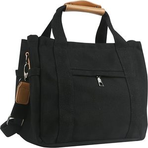 Free Sample <b>Large</b> Capacity Polyester Work Business Tote Bag Zipper Fashion Portable Shoulder Laptop <b>Handbag</b> for Women Daily - Product Image 2