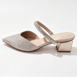 Sandali con Tacco Sottile a Punta e Plateau, Modello D'Orsay, Altezza Tacco 4,5 cm, Suola <span class=keywords><strong>Melanie</strong></span> - Stagione Primavera/Estate/Autunno, Cristallo - Product Image 1