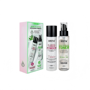 Kit Citron PHA & AHA : Poudre Nettoyante Exfoliante + Tonique à la Vitamine C – Exfoliation Douce & Hydratation pour Peaux Matures - Product Image 1