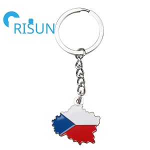 Usine tchèque républicain Prague voyage Souvenir porte-clés personnalisé métal émail république tchèque carte drapeau breloques porte-clés porte-clés - Product Image 3