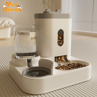 Distributeur de nourriture semi-automatique 2-en-1 réglable pour chats et chiens avec grande capacité, gamelle étanche et distributeur d'eau