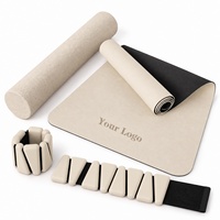 Ensemble d'équipement de Pilates 3-en-1 : Tapis de yoga, rouleau en mousse 90 cm, poids de cheville, kit d'entraînement pour la maison et le studio, logo personnalisé, vente en gros OEM