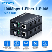 Convertidor de Fibra Óptica ZTRS 10/100M Monomodo SC 20km RJ45 Ethernet a Fibra Óptica para Cámaras IP CCTV