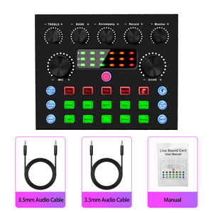 Thiết bị phát sóng trực tiếp V8S, card âm thanh, thiết bị trộn nhạc DJ có thể điều chỉnh, card âm thanh ngoài USB, hỗ trợ 2 người, 2 điện thoại - Product Image 4