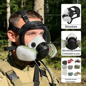 <span class=keywords><strong>Masque</strong></span> respiratoire CBRN intégral, <span class=keywords><strong>masque</strong></span> à gaz chimique réutilisable avec filtres A1P2 - Product Image 2