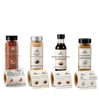 Étiquettes adhésives en PVC personnalisables pour assaisonnements de cuisine, autocollants pour bouteilles de sauce soja, de vin de cuisine et de sauce huître (alimentaire)