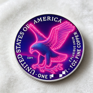 Koin Tantangan Tembaga Murni 1oz Grosir, Figur Liberty Neon 3D & Medali Elang untuk Koleksi Patriotik & Hadiah Dekorasi Seni - Product Image 4