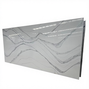 Nuevo Diseño de Losa Grande de Cuarzo Gris Calacatta, Tamaño Personalizado Moderno para Encimeras de Cocina - Product Image 1