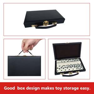 Caja de Dominó de Viaje de Lujo Personalizada, Juego de Dominó de Cuero Artificial PU, Caja Especial con Bolsa - Product Image 3
