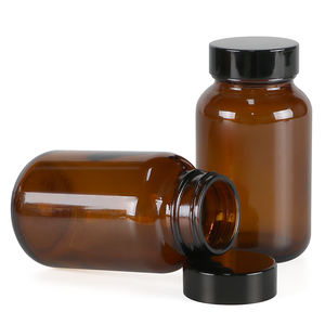 100ml 150ml 250ml Utilisation de suppléments Bouteilles en verre à large bouche ambre - Product Image 3