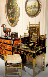 Tocador de estilo americano antiguo Yips, diseño clásico pintado a mano para dormitorio u hotel, hecho de madera - Product Image 2