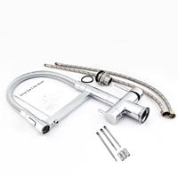 Robinet de cuisine moderne à double poignée, extractible, en acier inoxydable 304, avec 5 fonctions, douchette et filtre à eau