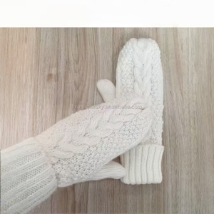 Mitaines en tricot pour fille, mitaines blanches chaudes, vente chaude - Product Image 3