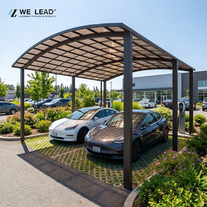Customized Heavy Duty Weatherproof Free <b>Standing</b> Double Bay Outdoor Parking Shed System Aluminum Carport For Two <b>Cars</b> - Product Image 4