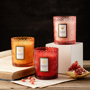 Pot à bougie en verre gaufré de haute qualité, sans sulfate, sans alcool, écologique, prix d'usine, différentes couleurs personnalisables - Product Image 4
