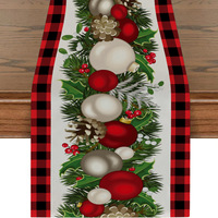 Chemin de table géométrique en lin personnalisable pour Noël, décoration de restaurant occidental, nappe de style américain, écharpe de table