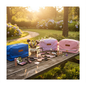 Bolso de Maquillaje <span class=keywords><strong>ISEN</strong></span> de Nuevo Diseño con Doble Capa y LOGO Personalizado, Neceser de Viaje Portátil e Impermeable para Artículos de Tocador y Belleza - Product Image 5