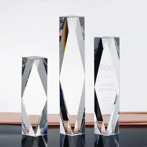 Honor of crystal Wholesale New Exalted Blank Crystal Glass Custom Crystal Glass Award Trophy per eventi sportivi