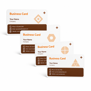 Cartes de visite blanches personnalisées imprimées, design <span class=keywords><strong>orange</strong></span> et marron, coins arrondis, cartes de visite professionnelles avec logo - Product Image 5
