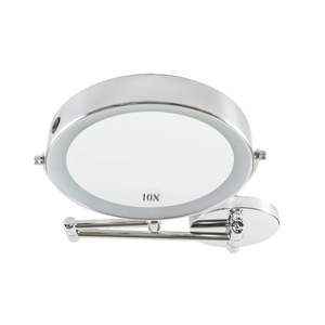 USB Rechargeable Cordless Wall Mounted Dual Arm LED Magnifying 8" Bathroom Cosmetic Vanity Mirror - Product Image 6