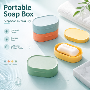 Boîte à savon de voyage multifonctionnelle de style chaud <span class=keywords><strong>portable</strong></span> et étanche avec couvercle pour appareil de salle de bain en plastique - Product Image 1